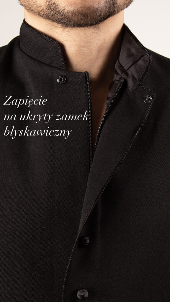 Zapięcie sutanny na ukryty zamek błyskawiczny